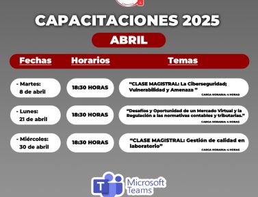 CALENDARIO DE CAPACITACIONES DEL MES DE ABRIL