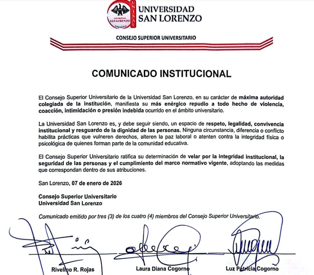 COMUNICADO INSTITUCIONAL