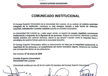 COMUNICADO INSTITUCIONAL