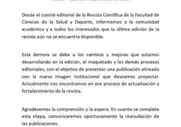 AVISO – REVISTA CIENTÍFICA FACSA
